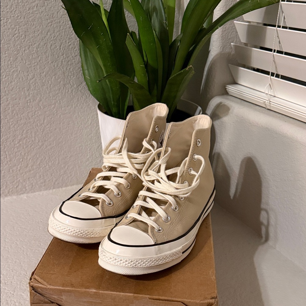 Classic Cream High-Top Sneakers